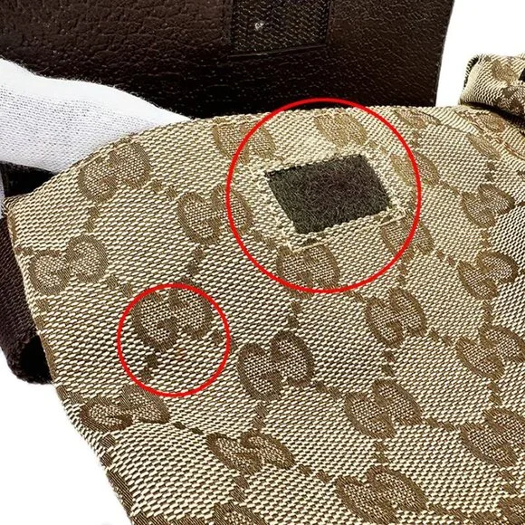 Gucci Bag Body Bag Waist Bag GG Canvas Beige Brown 28566 Fashionable - Picture 12 of 14